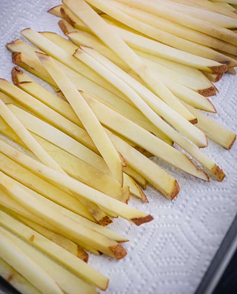 potato cut into french fry pieces