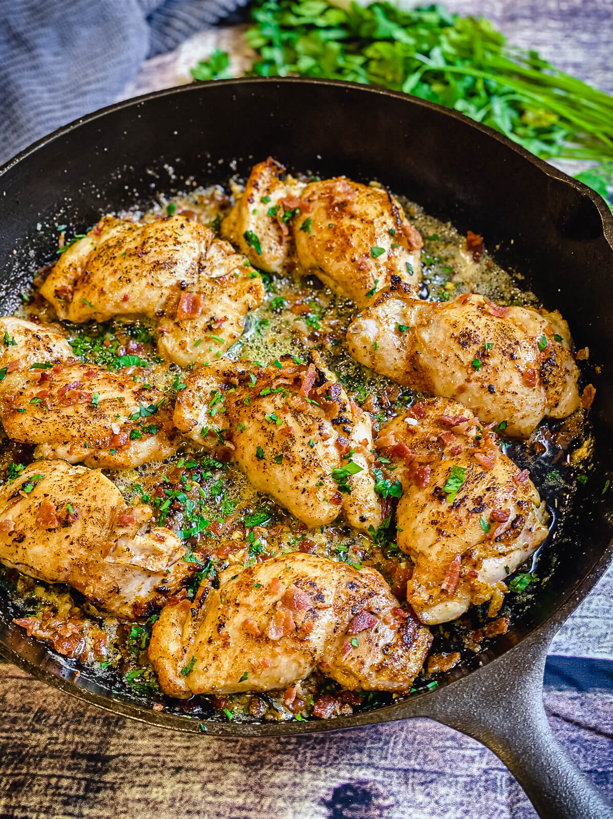 Garlic Parmesan Chicken Thighs (w/ Bacon) Recipes - Grillseeker