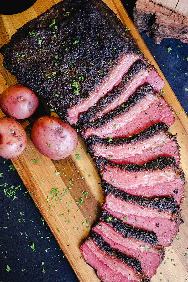 Smoked and Beer-Braised Corned Beef - Grill Outdoor Recipes - Grillseeker