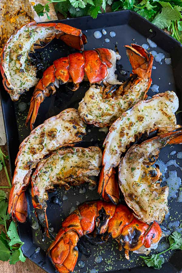 Grilled Lobster Tail Halves With Chipotle Butter - Grill Outdoor ...