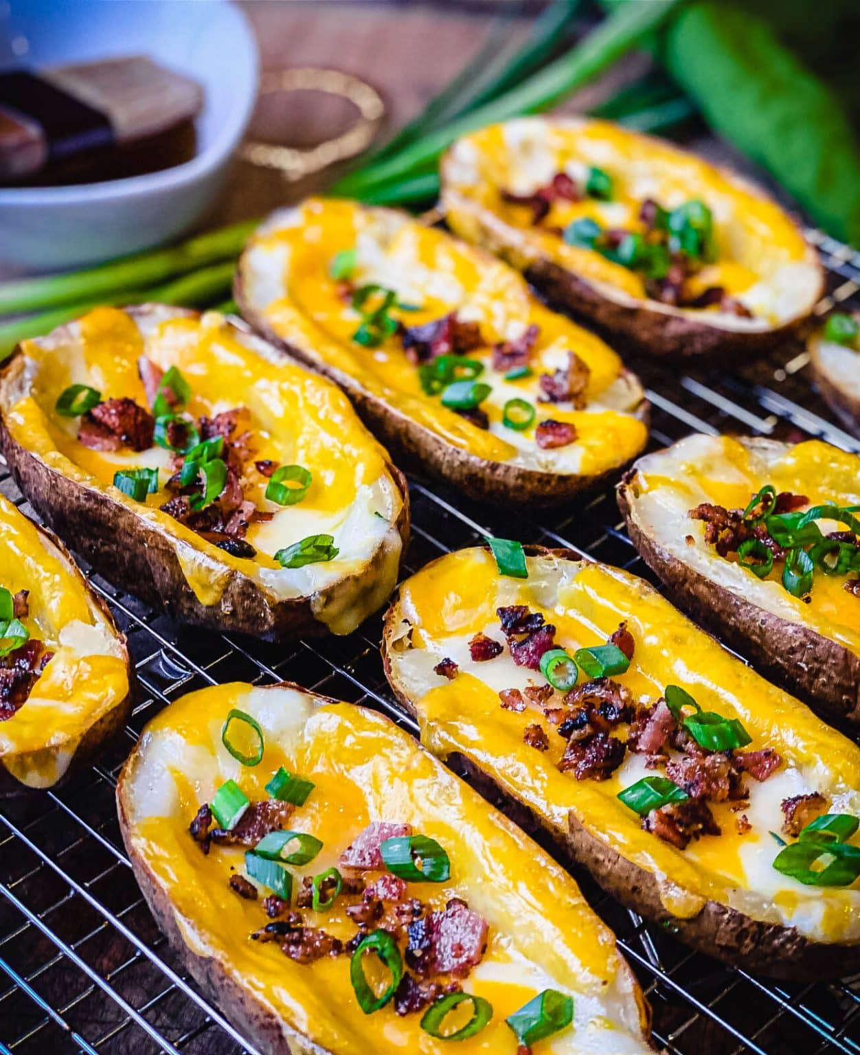 The Ultimate Loaded Baked Potato Skins Recipe Outdoor Recipes Grillseeker