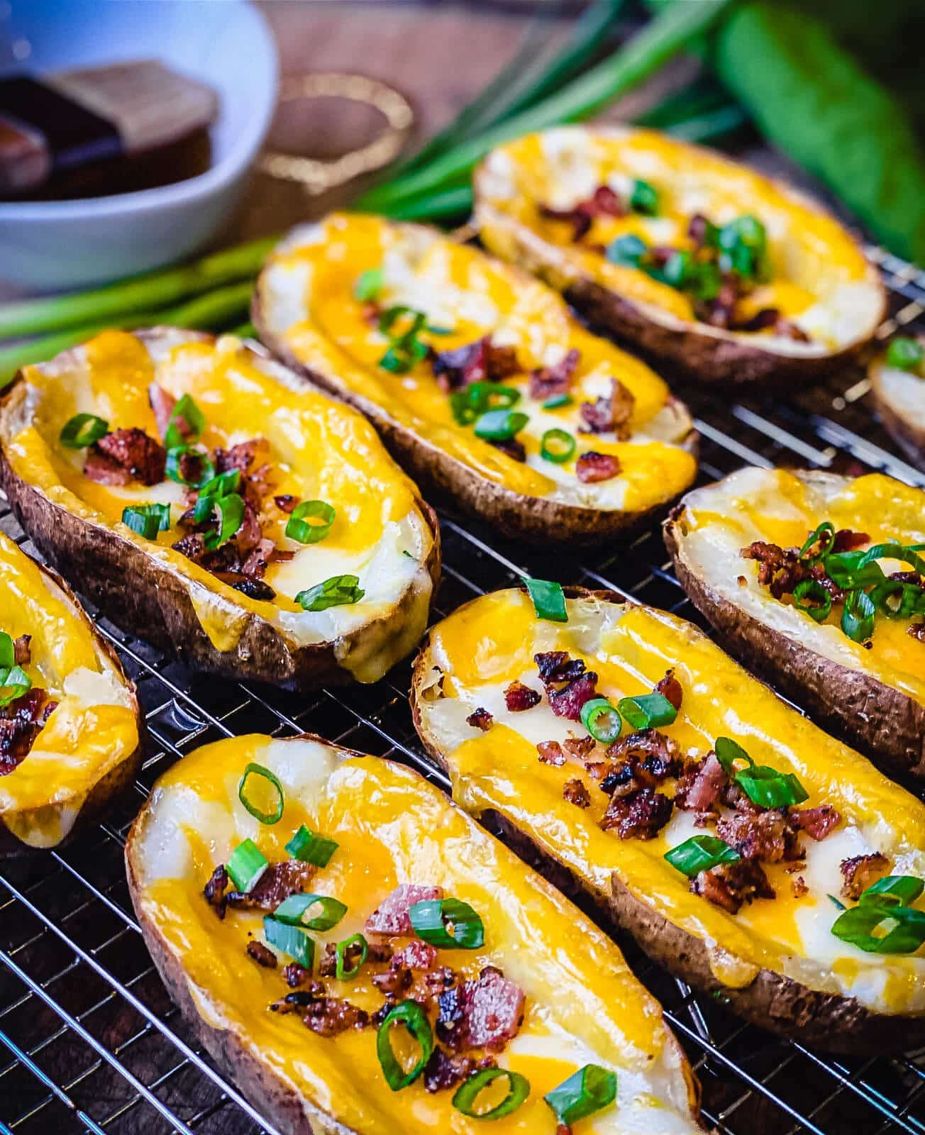 The Ultimate Loaded Baked Potato Skins Recipe Outdoor Recipes Grillseeker 3647