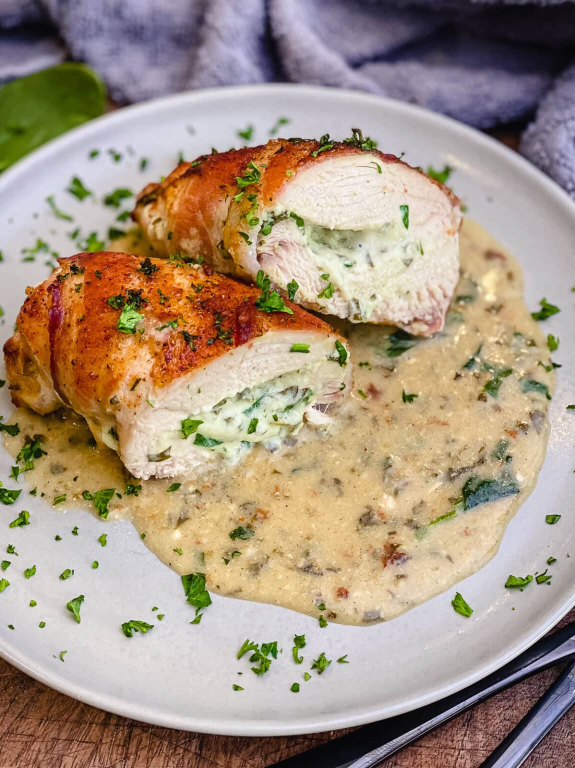 Bacon Wrapped Stuffed Chicken Breast - Grillseeker