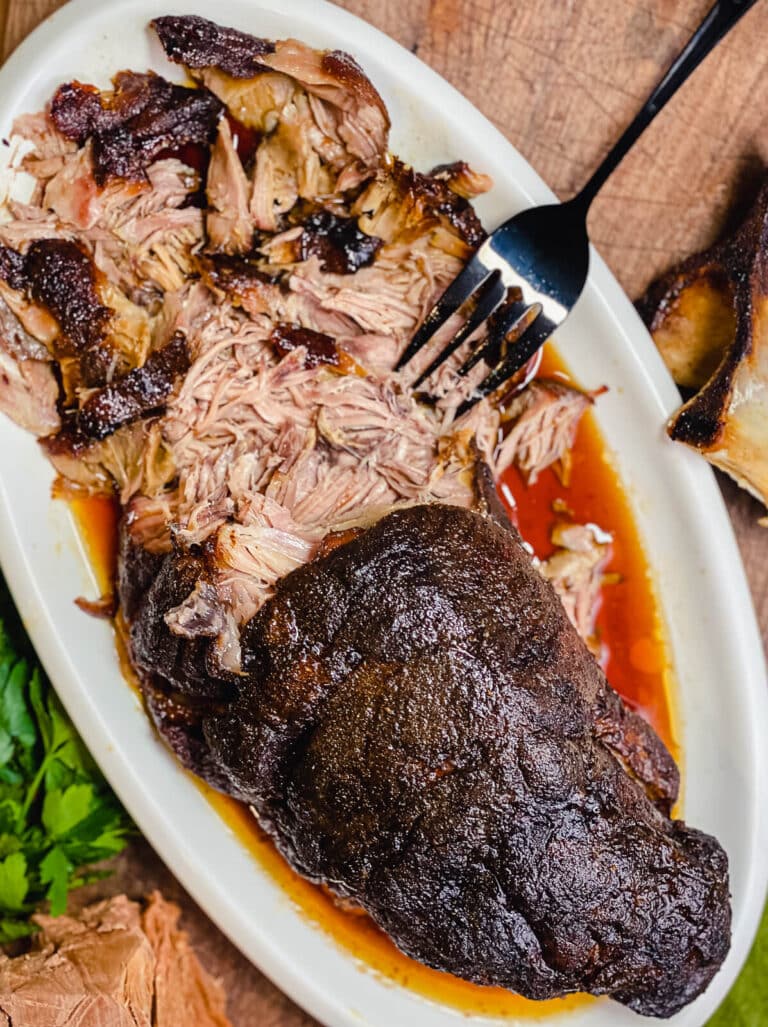 How To Cook BBQ Pulled Pork In The Oven Grillseeker   Bbq Pulled Pork On A Platter Recipe Card 768x1027 