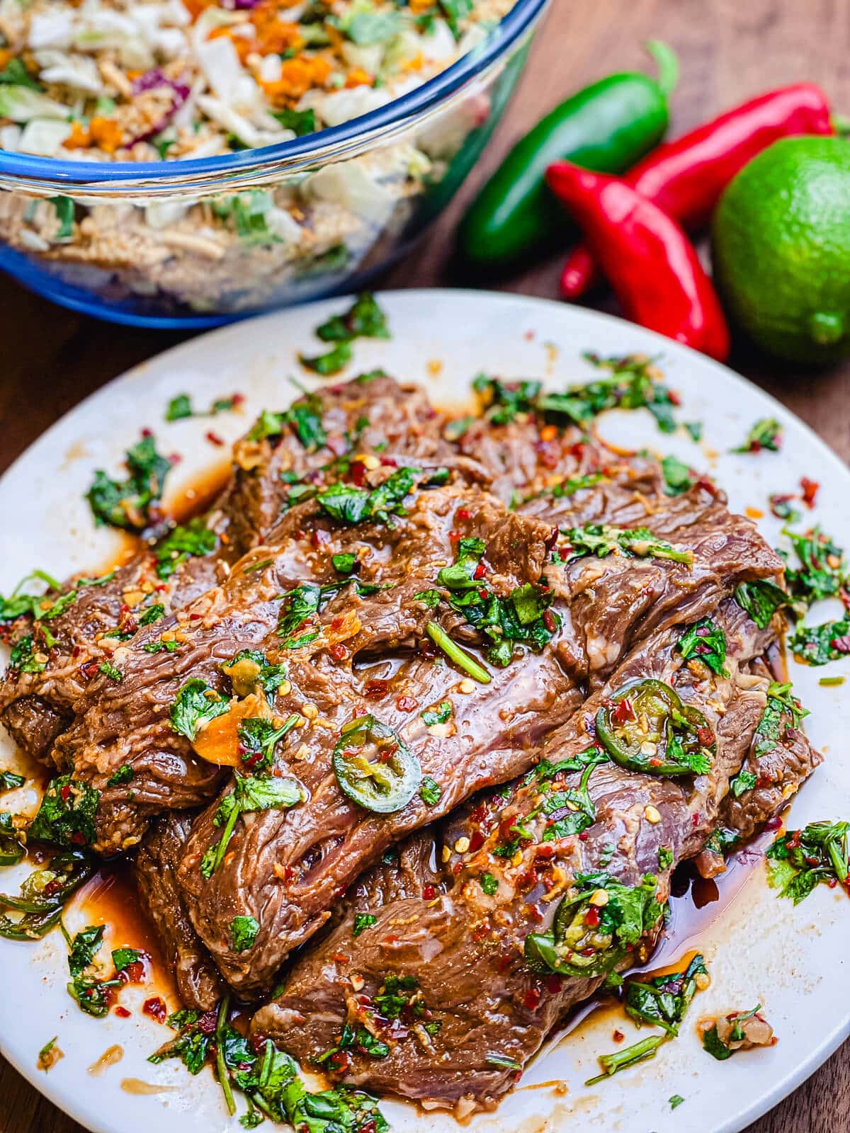 How To Cook Flap Steak Grillseeker   Marinated Flap Meat On A Plate 