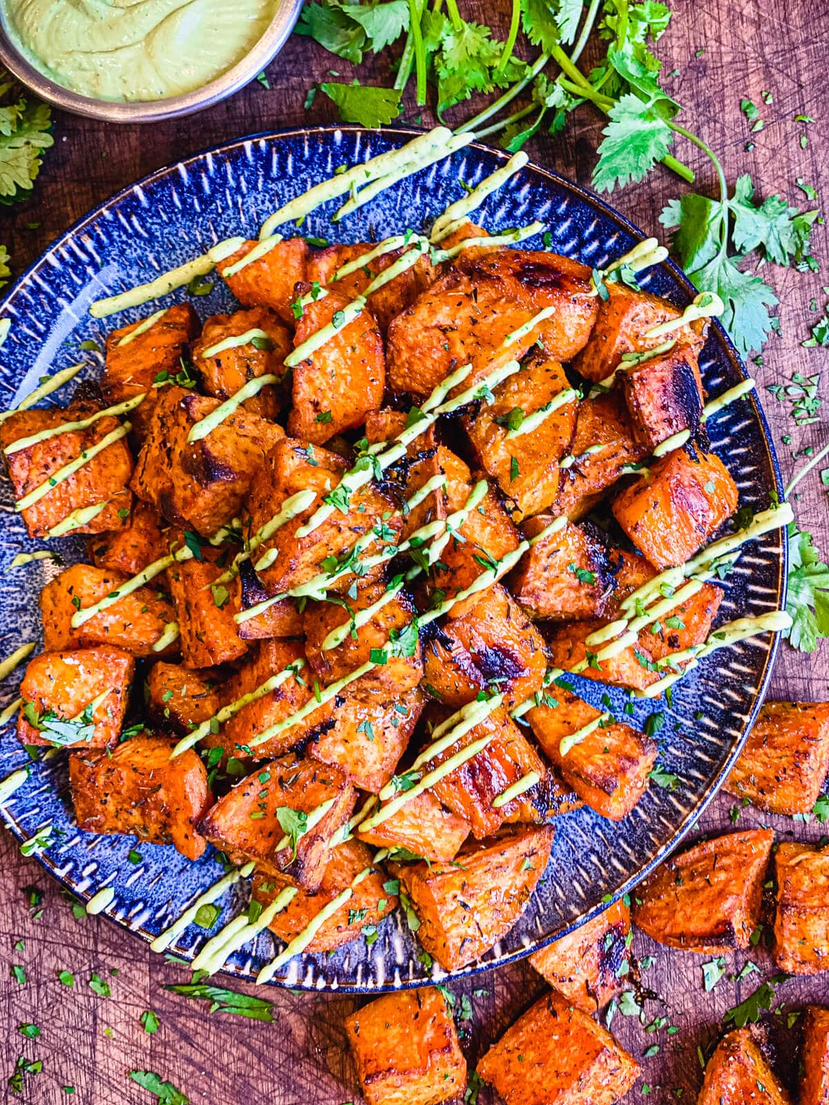 Grilled Sweet Potatoes with Cilantro Chimichurri - Recipe Runner