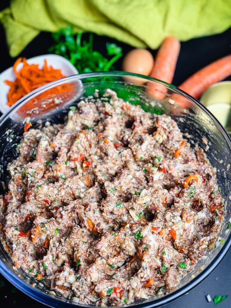 meatloaf ingredients mixed in a bowl