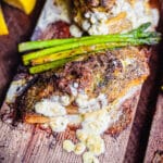 stuffed fish filets on cedar plank