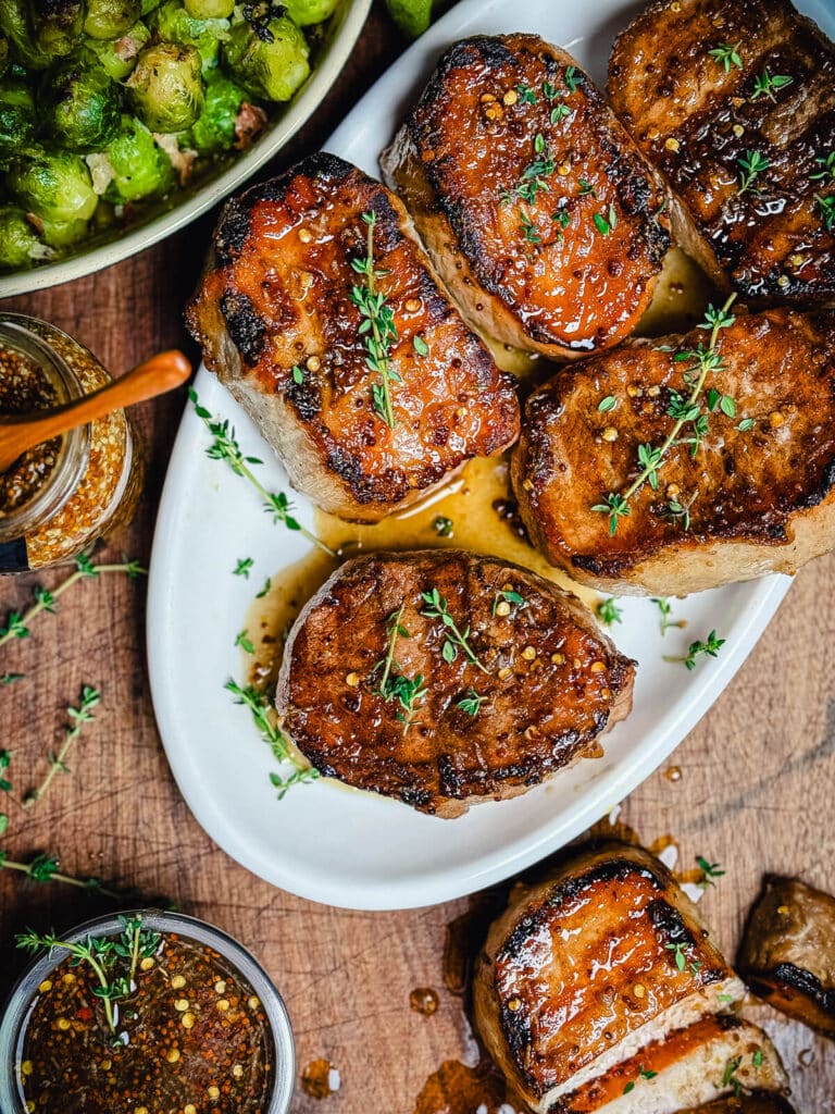 pork chops with mustard glaze